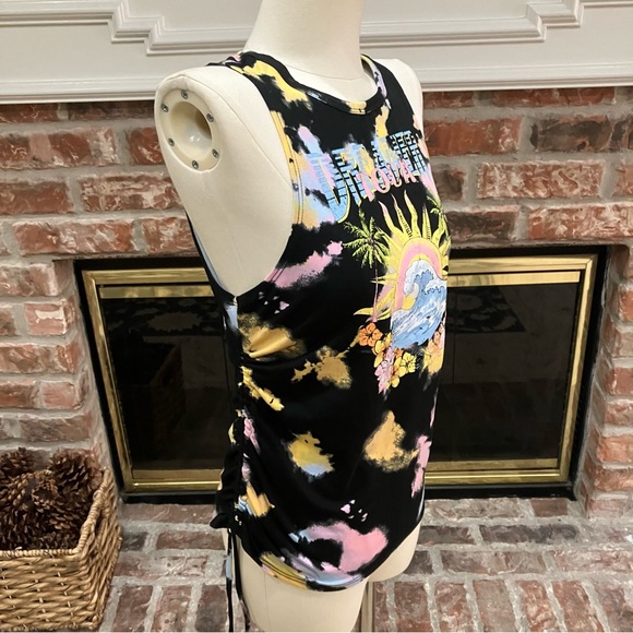 Dreamer y2k colorful splatter dye and black top / S / Excellent condition - Picture 6 of 16